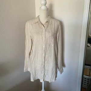 SOLD- TALL SIZE- NWT GAP Women’s Boyfriend Shirt Small Tall Linen Button Down